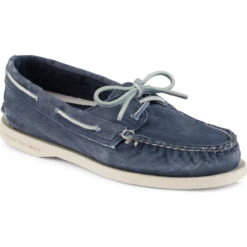 Sperry Top-Sider Sperry® Women's Authentic Original Washed Canvas 2-Eye Boat Shoe - Navy