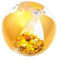 George Marshall 16" Glitter Filled Beach Ball- Gold